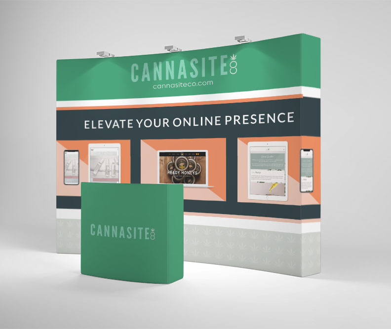 Cannasite booth designed by Brittney Gaddis Design