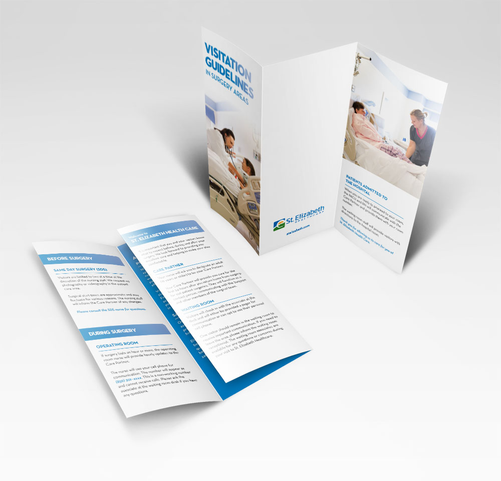 St. Elizabeth Healthcare trifold brochure design designed by Brittney Gaddis Design