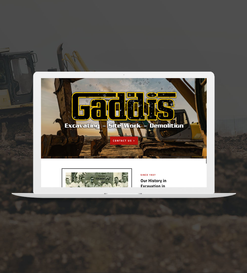 Gaddis Excavating website designed by Brittney Gaddis Design