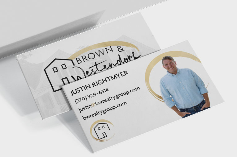 Brown and Westendorf business card designed by Brittney Gaddis Design