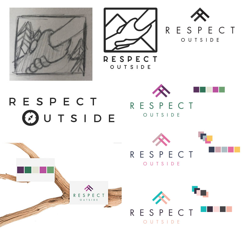 Respect outside logo concepts at various stages