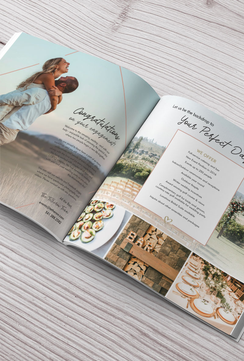 Tetherow wedding brochure designed by Brittney Gaddis Design