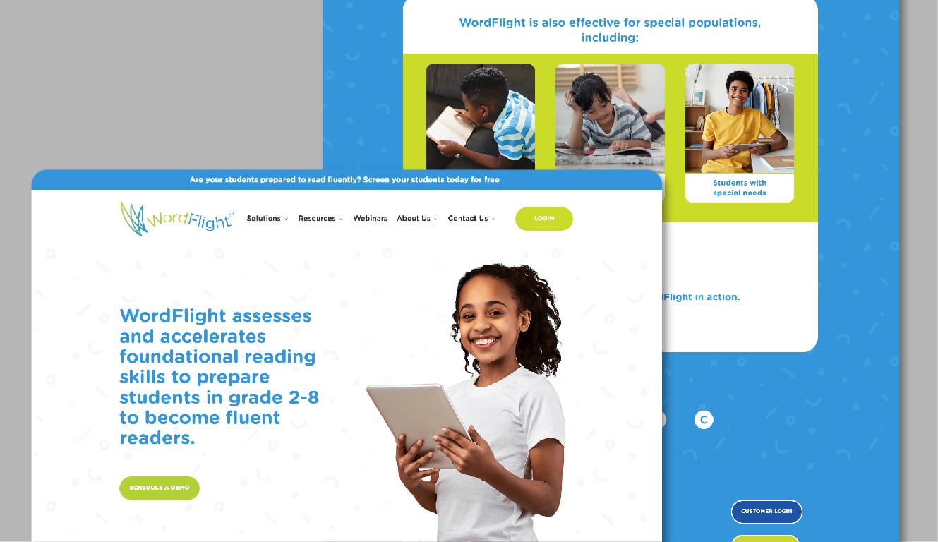 Wordflight educational website design