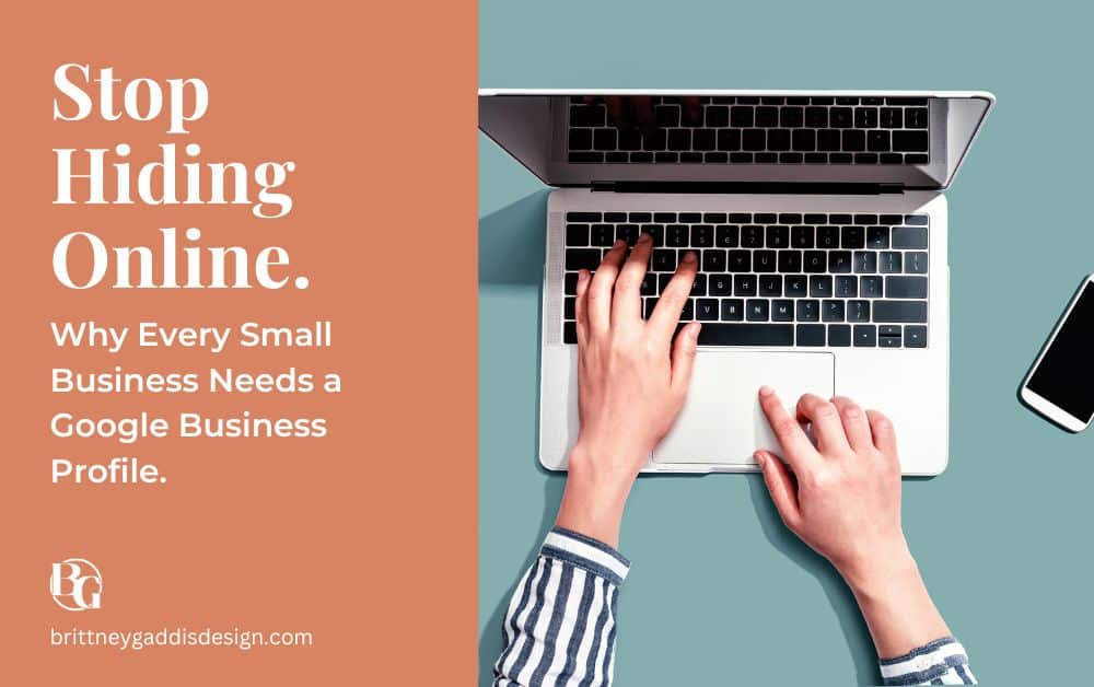 Stop Hiding Online blog graphic about Google Business Profile setup for small businesses