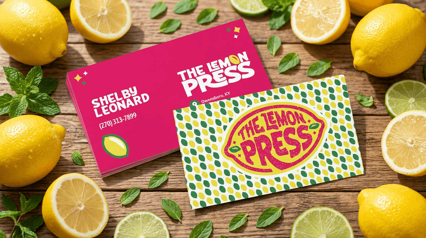 The Lemon Press business card mockups
